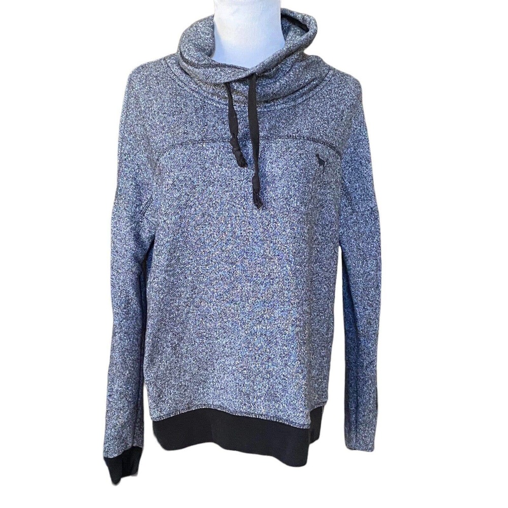 PINK VS Victoria Secret grey cowl Tie neck sweatshirt Small S Top Shirt H-5
